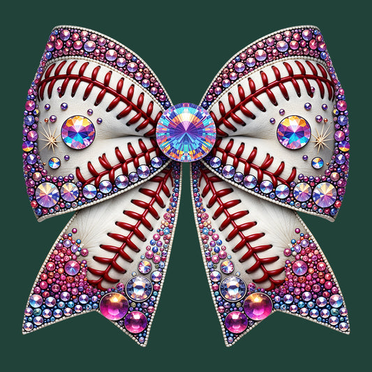 Sparkling Baseball Bow Glittery Rhinestone-Inspired Sports Enthusiasts | PRODUCT CODE: SPKRNGBLAWOG