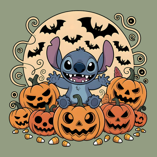 Stitch Pumpkin Patch T-Shirt, Disney Halloween Sweatshirt, Ohana Family Hoodie | PRODUCT CODE: SPOWERHY