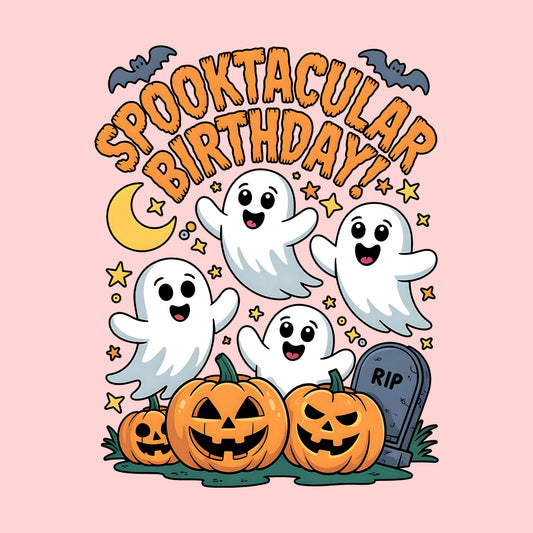 Spooktacular Birthday T-Shirt, Happy Ghost Sweatshirt, Pumpkin Party Hoodie | PRODUCT CODE: SPWERTCJHB