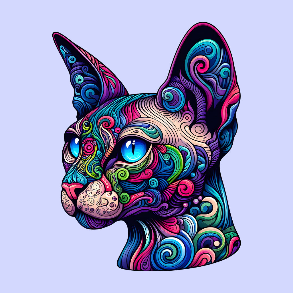 Psychedelic Colorful Sphynx Cat | PRODUCT CODE: SPXHCTPSY