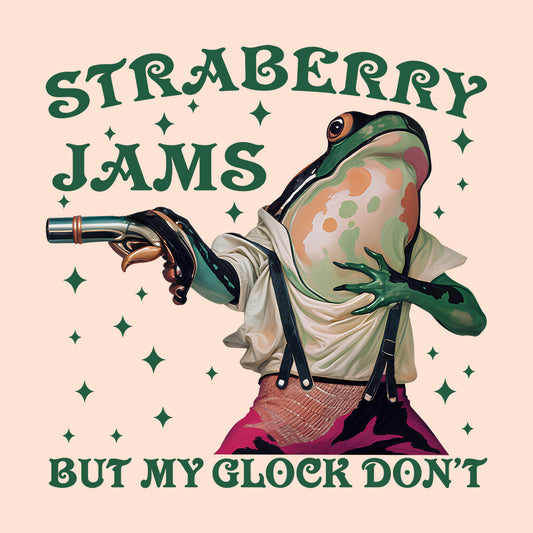 Strawberry Jams But My Glock Don't Hilarious Frog with Gun | PRODUCT CODE: SRTBWGNUL