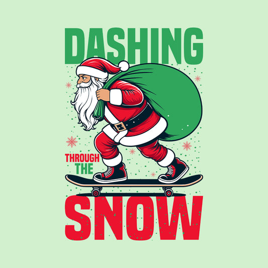 Christmas Santa Skateboard Dashing Through The Snow Xmas | PRODUCT CODE: STNAKBRDHG