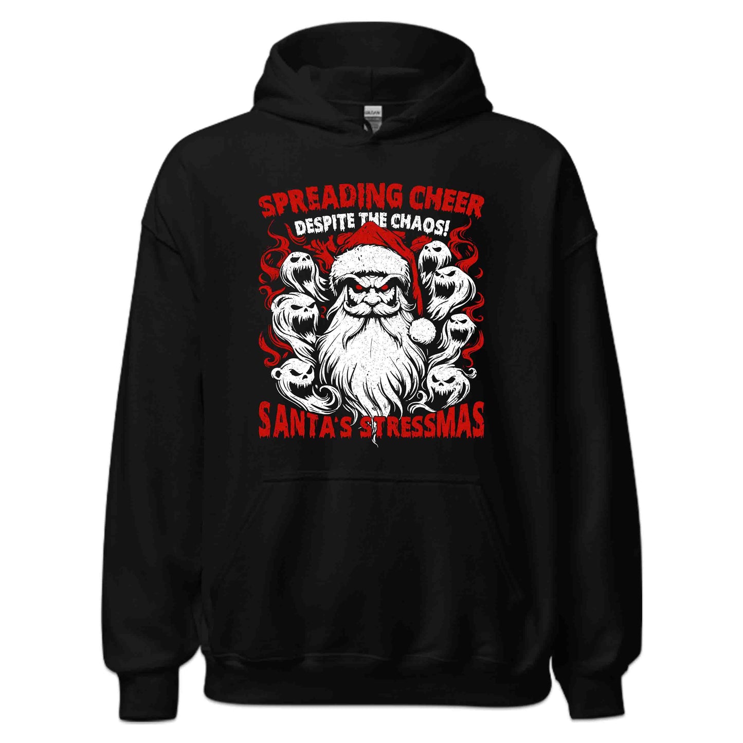 Santa's Stressmas Spreading Cheer Despite The Chaos Gothic Christmas Xmas Humor | PRODUCT CODE: STNBAPDGOTHC