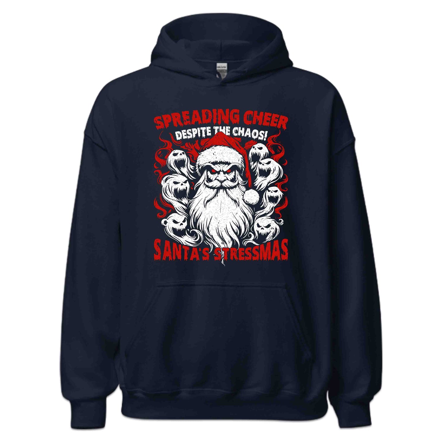 Santa's Stressmas Spreading Cheer Despite The Chaos Gothic Christmas Xmas Humor | PRODUCT CODE: STNBAPDGOTHC
