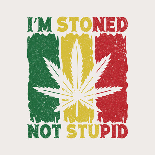 Cannabis Marijuana I'm Stoned Not Stupid THC Weed Funny Pothead | PRODUCT CODE: STNDPUCNVB