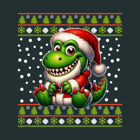 Santa T-Rex Christmas Holiday Dinosaur in Santa Suit Xmas Dino | PRODUCT CODE: STNRXECHRMA