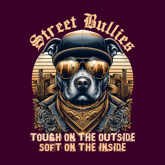Street Bullies Bulldog Urban Dog with Bandana & Gold-Tinted Sunglasses | PRODUCT CODE: STRBLGDURBFL