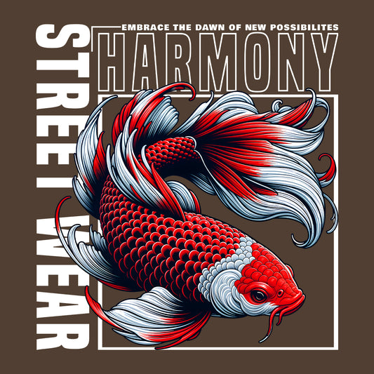 Koi Fish Streetwear Harmony Japanese Culture Artistic Koi Carp | PRODUCT CODE: STREHMNYDENP