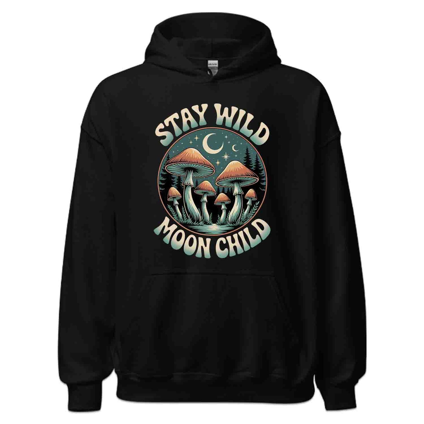 Stay Wild Moon Child T-Shirt, Boho Forest Sweatshirt, Hippie Aesthetic Hoodie | PRODUCT CODE: STYUWRED