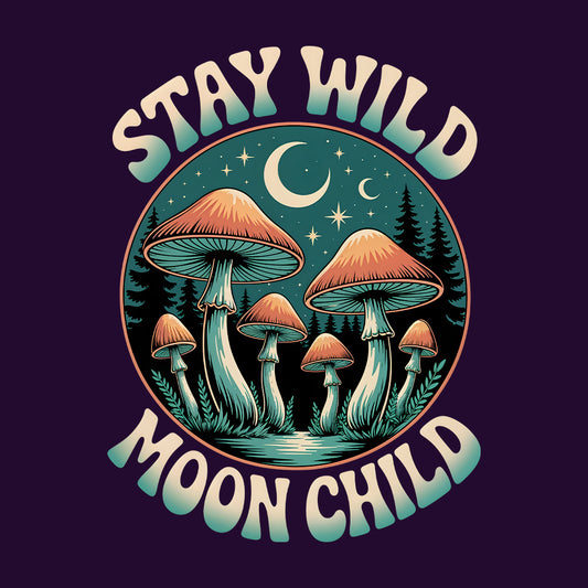 Stay Wild Moon Child T-Shirt, Boho Forest Sweatshirt, Hippie Aesthetic Hoodie | PRODUCT CODE: STYUWRED