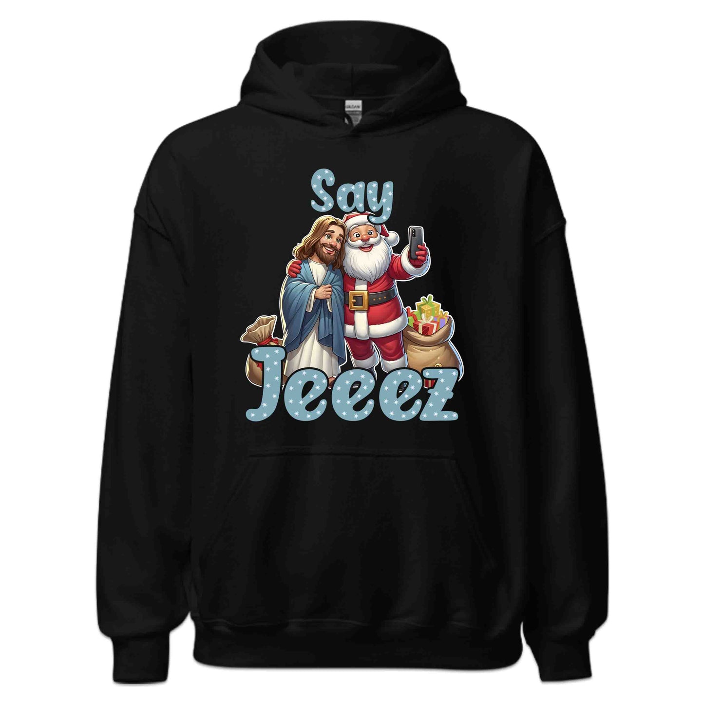 Say Jeeez! Christmas Santa and Jesus Selfie Humorous Xmas | PRODUCT CODE: SYJZEFIECHRMT