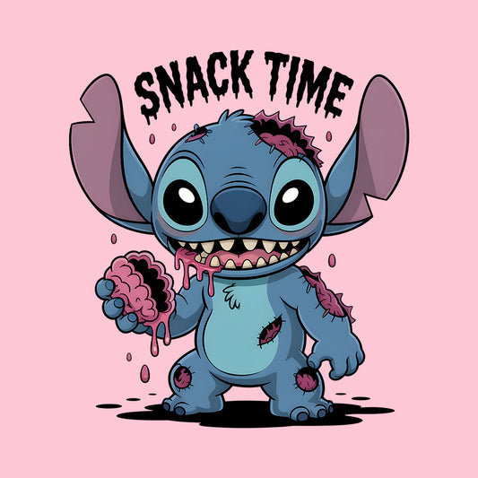Stitch Zombie Snack Time T-Shirt, Halloween Cartoon Sweatshirt, Kawaii Horror Hoodie | PRODUCT CODE: SYTWBNVC