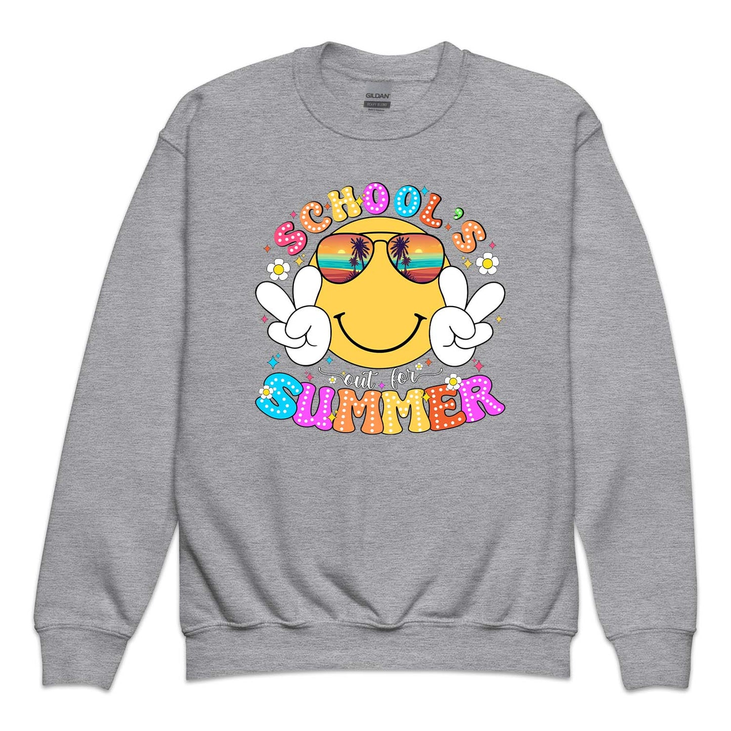 Retro Smiley Face Schools Out for the Summer | PRODUCT CODE: RTRSMLFCEM