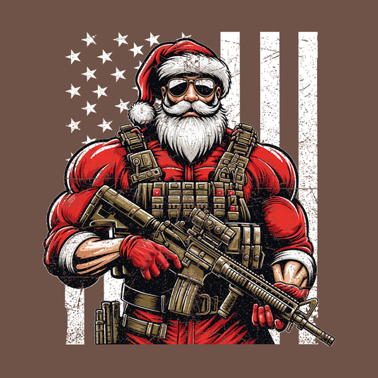 Tactical Santa Christmas Armed Santa USA Flag Xmas Special Ops | PRODUCT CODE: TCKLSNCHRMA