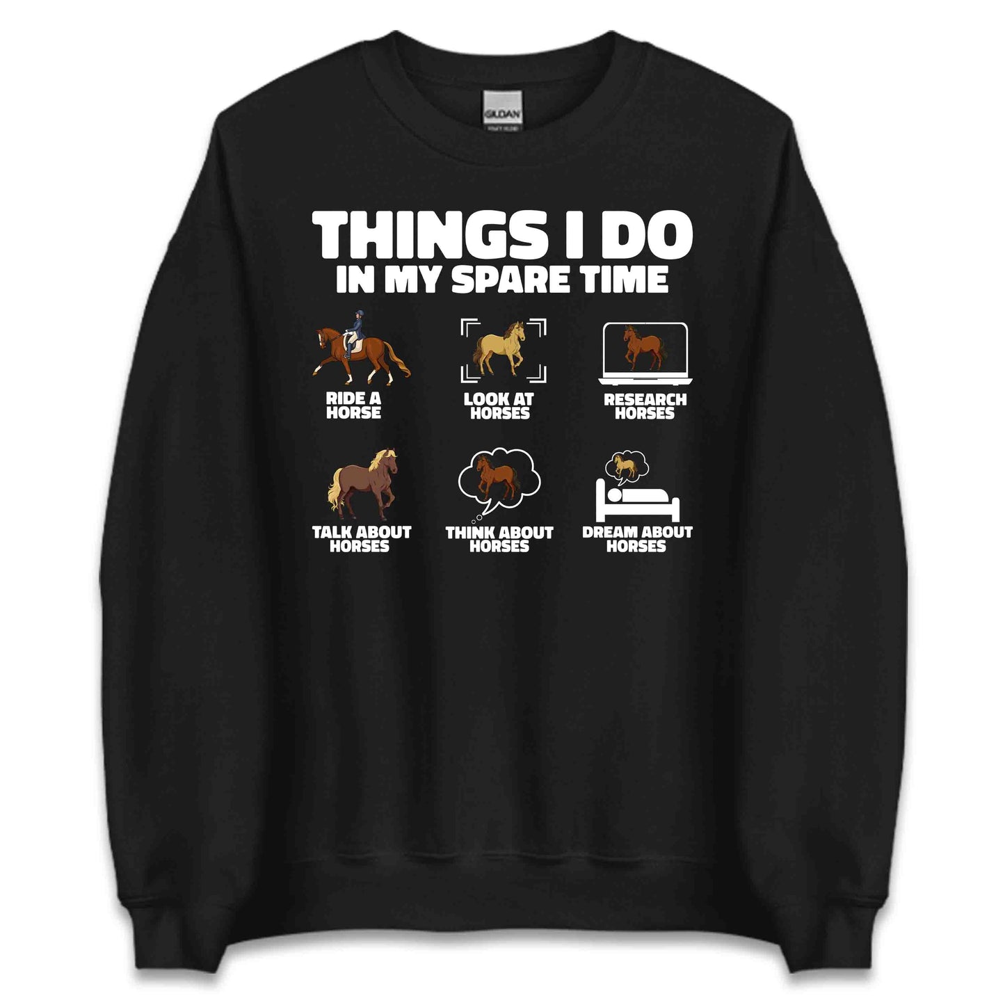 Funny Horse Lover Tee | Spare Time Horse Riding Hoodie | Equestrian Humor Sweatshirt | PRODUCT CODE: TFHYBAUIEHNFG