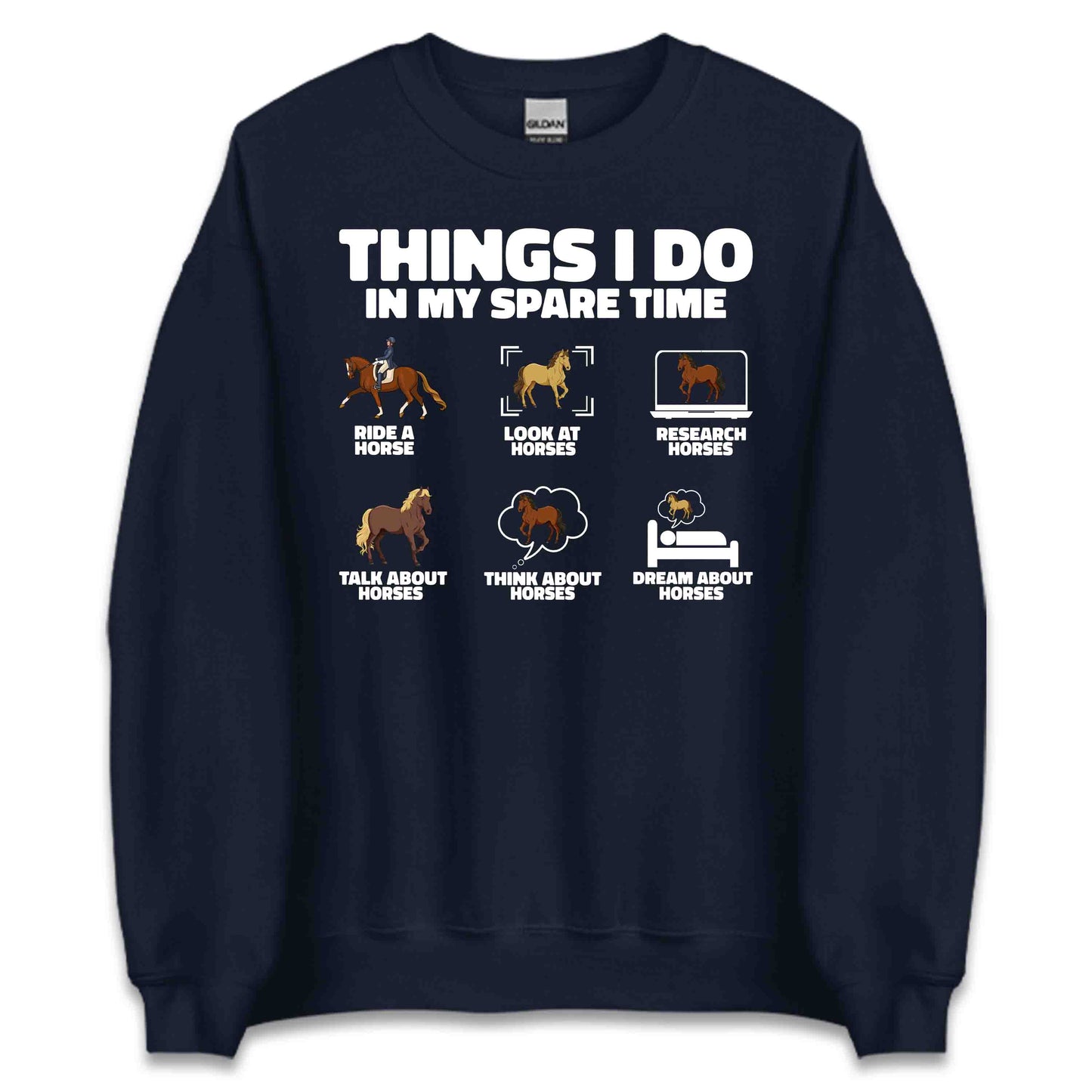 Funny Horse Lover Tee | Spare Time Horse Riding Hoodie | Equestrian Humor Sweatshirt | PRODUCT CODE: TFHYBAUIEHNFG