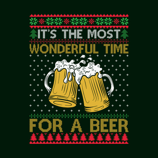 It's The Most Wonderful Time For A Beer Ugly Christmas Holiday Drinking Xmas | PRODUCT CODE: THMSTWNDMRB