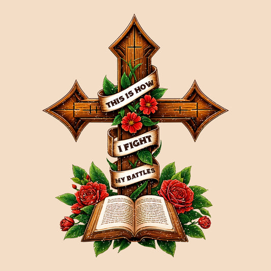 This Is How I Fight My Battles Religious Cross and Bible | PRODUCT CODE: THSOWGFTM