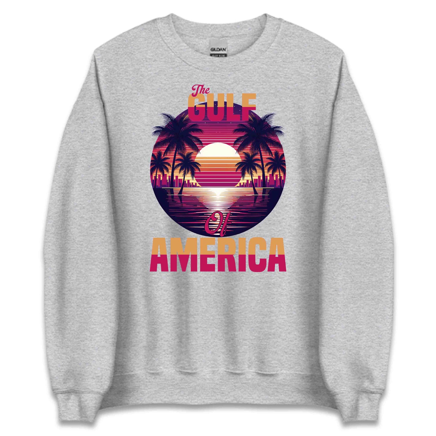 Trump 'Gulf of America' Patriotic Apparel | Sunset Beach Tees & Hoodies | PRODUCT CODE: TPEBAMCNBUS