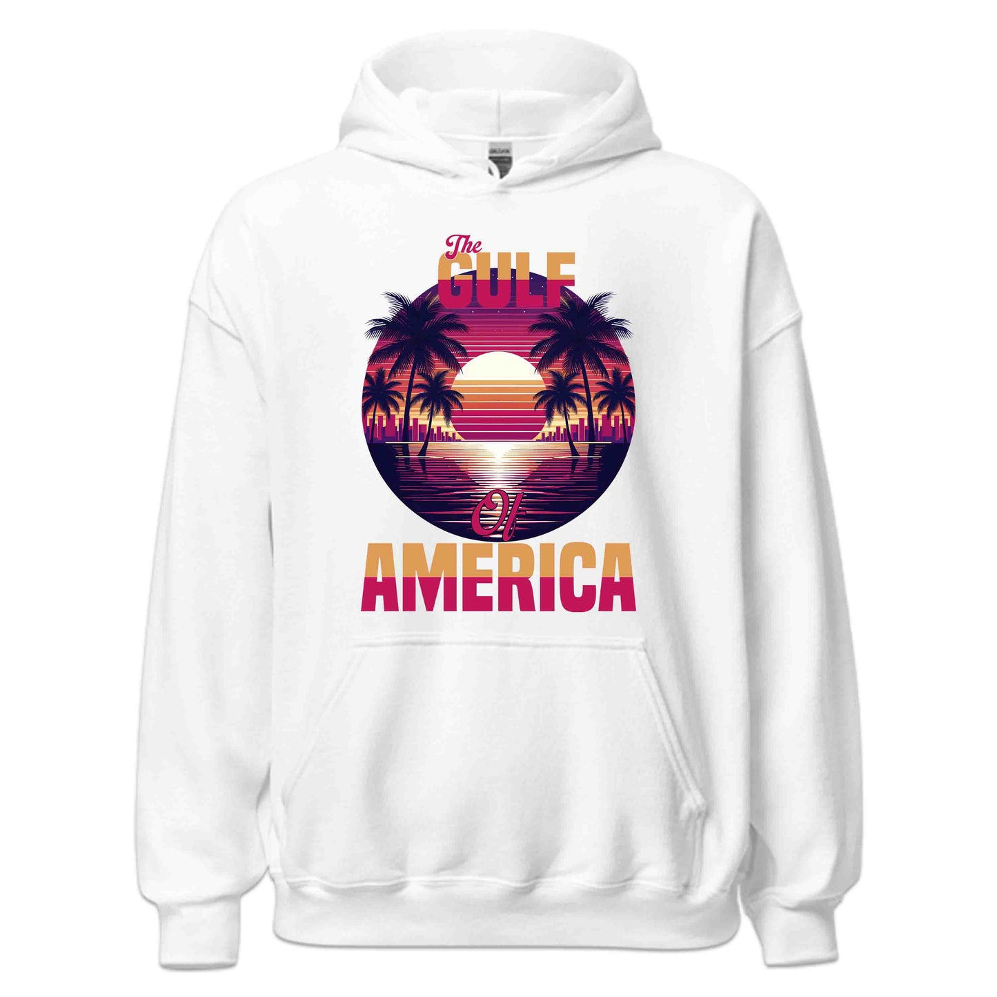 Trump 'Gulf of America' Patriotic Apparel | Sunset Beach Tees & Hoodies | PRODUCT CODE: TPEBAMCNBUS