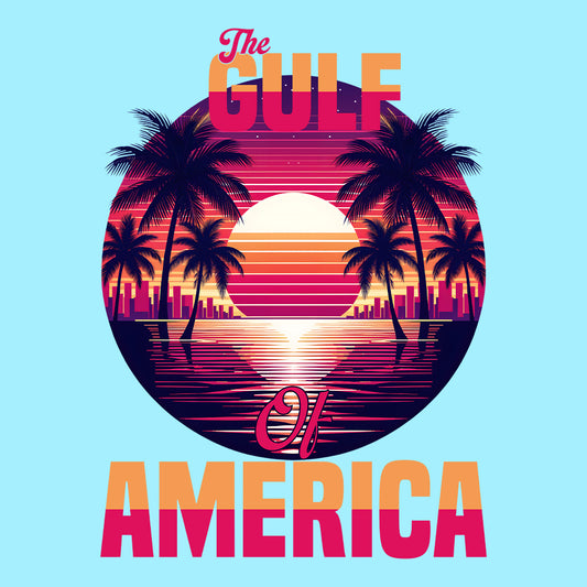 Trump 'Gulf of America' Patriotic Apparel | Sunset Beach Tees & Hoodies | PRODUCT CODE: TPEBAMCNBUS