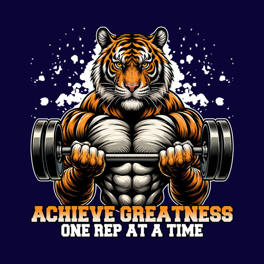 Tiger Bodybuilding Gym Achieve Greatness One Rep At A Time | PRODUCT CODE: TRGEBFYLNACH