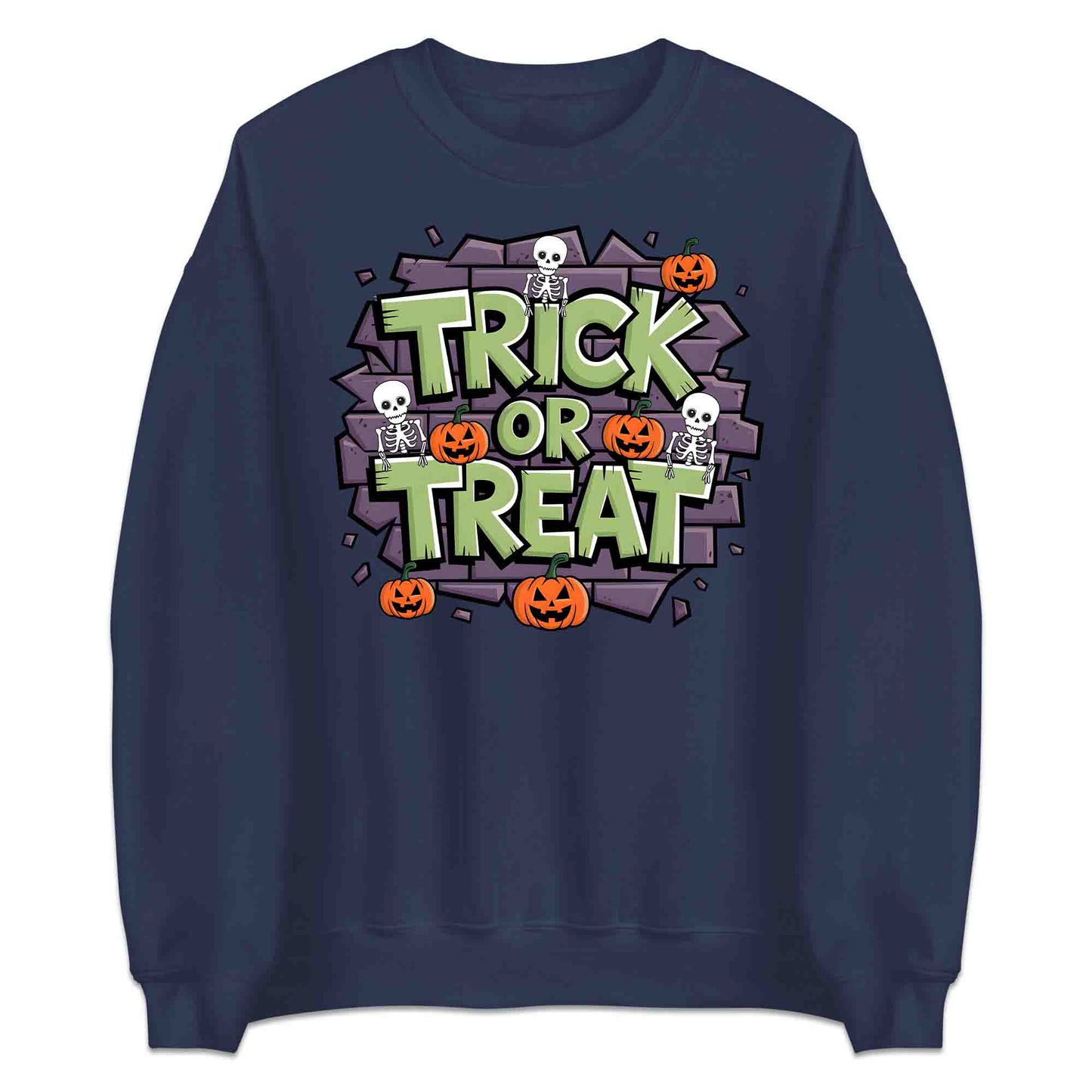 Trick or Treat T-Shirt, Spooky Skeleton Sweatshirt, Pumpkin Halloween Hoodie | PRODUCT CODE: TRKDBHKNC