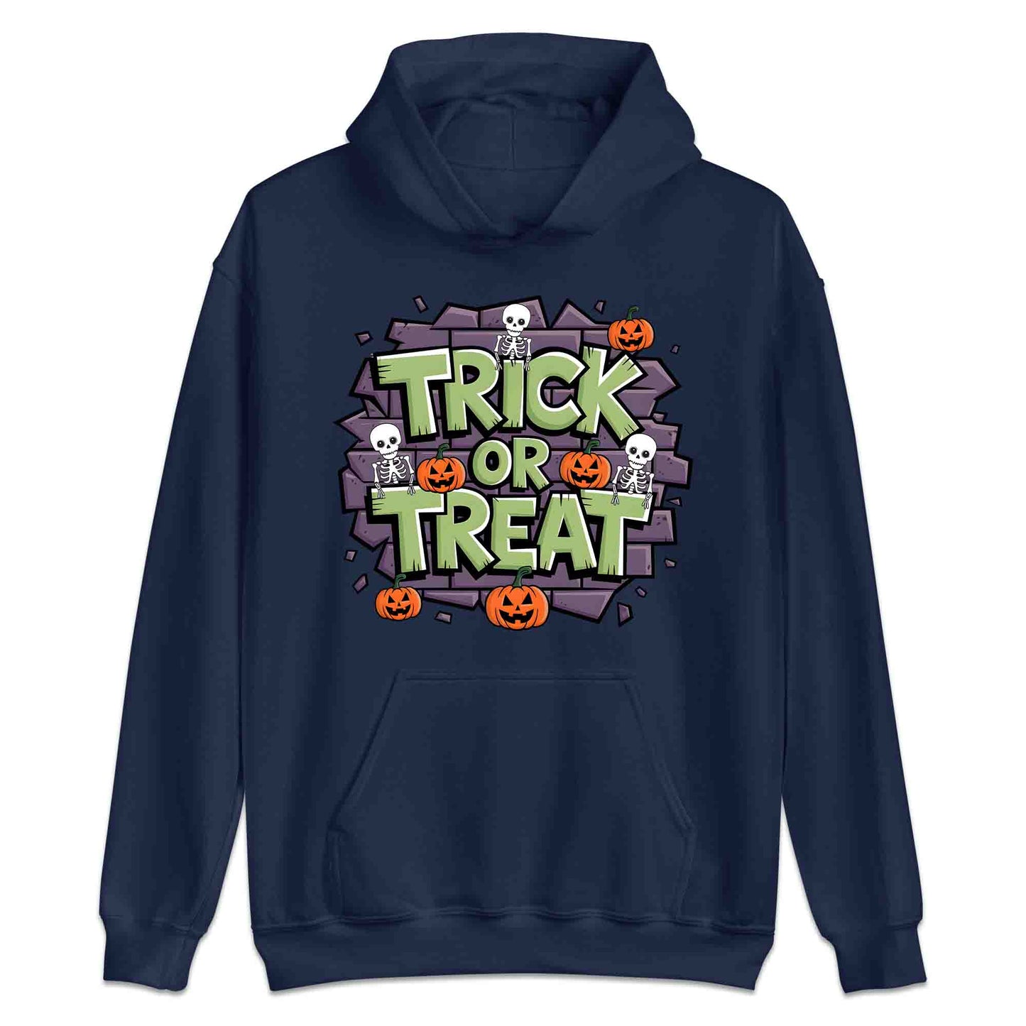 Trick or Treat T-Shirt, Spooky Skeleton Sweatshirt, Pumpkin Halloween Hoodie | PRODUCT CODE: TRKDBHKNC