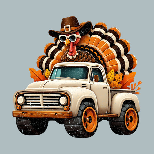 Turkey Riding Truck Thanksgiving Fall Truck Autumn Holiday | PRODUCT CODE: TRKDNGKUCF
