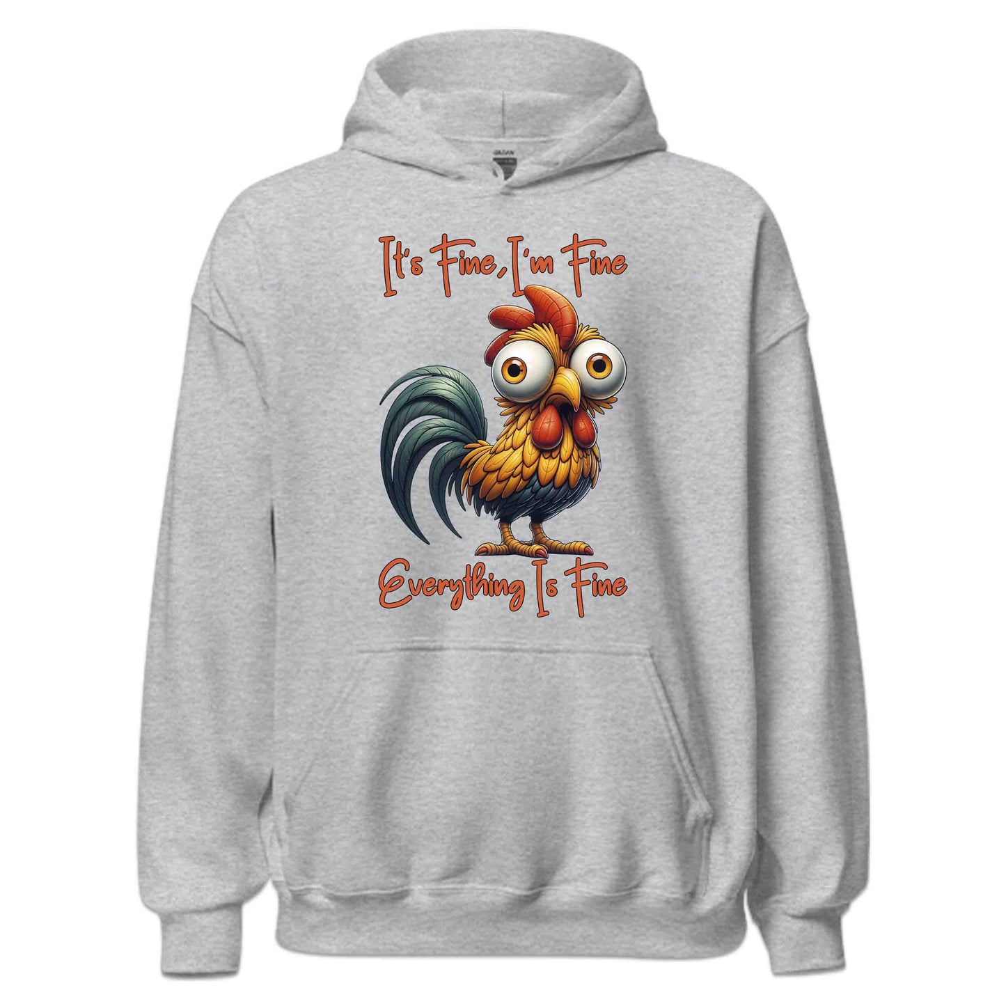 It's Fine I'm Fine Everything Is Fine Funny Rooster Anxiety Sarcastic Chicken Meme Farm Animal Humor | PRODUCT CODE: TSHBUIEWNPQV
