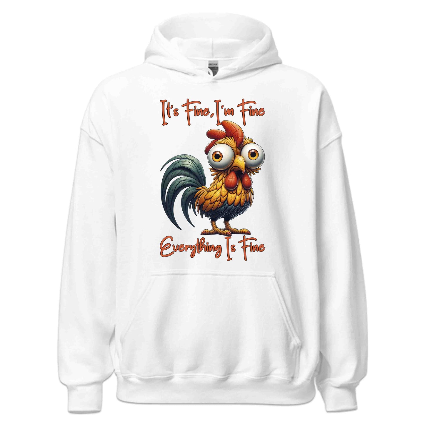 It's Fine I'm Fine Everything Is Fine Funny Rooster Anxiety Sarcastic Chicken Meme Farm Animal Humor | PRODUCT CODE: TSHBUIEWNPQV
