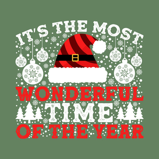 It's The Most Wonderful Time Of The Year Merry Christmas Santa Xmas | PRODUCT CODE: TSHEMOWNDFRL