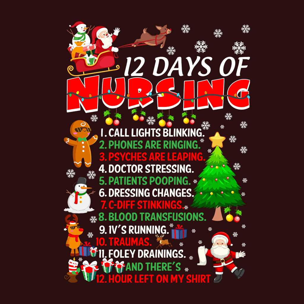 12 Days Of Nursing Christmas Festive Xmas Nurse | PRODUCT CODE: TWLDYSFNRGC