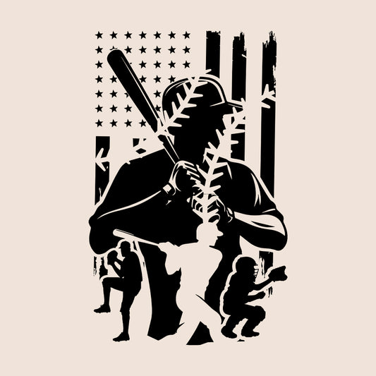 USA Flag Baseball Scene Athletic Sports Lover | PRODUCT CODE: UNTFLGBSLC