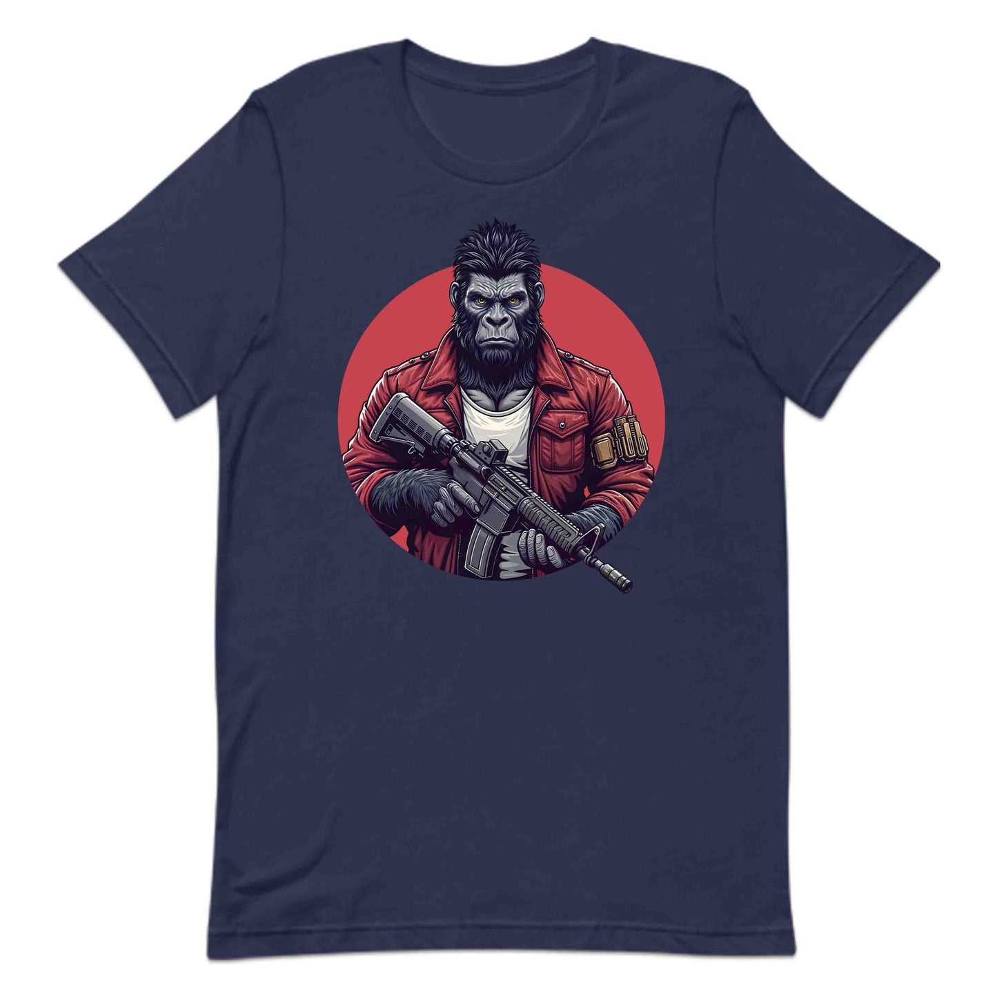 Military Style Gorilla Fierce Ape in Red Jacket Holding Rifle | PRODUCT CODE: URBGOLAMTWNP