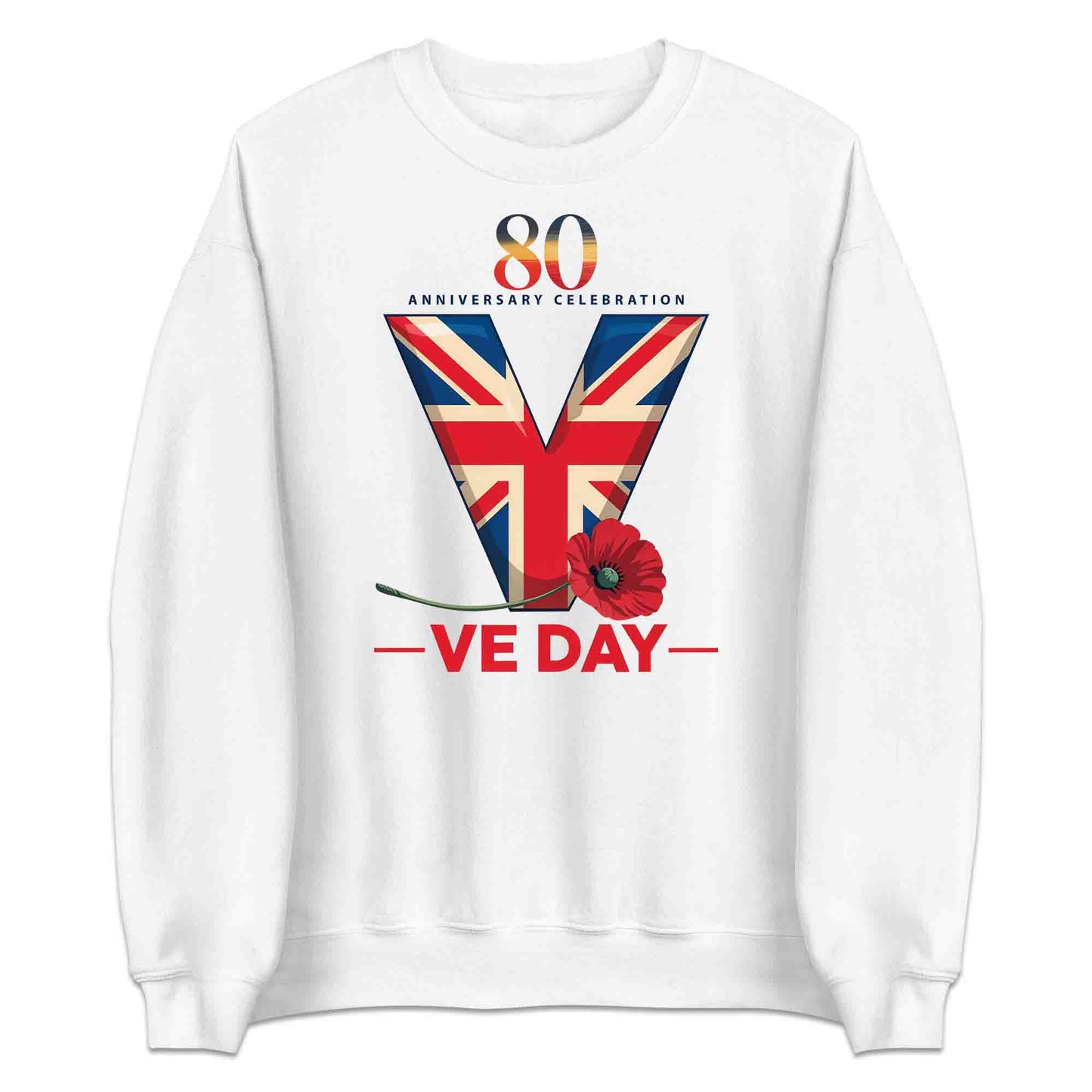 VE Day 80th Anniversary T-Shirt, Union Jack Memorial Jumper & Victory Hoodie – WWII British Tribute Apparel | PRODUCT CODE: VADSUIWQB