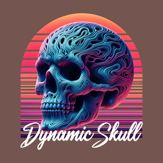 Vibrant Psychedelic Swirl Skull Trippy Abstract Skull | PRODUCT CODE: VBRNPYSDWLUT