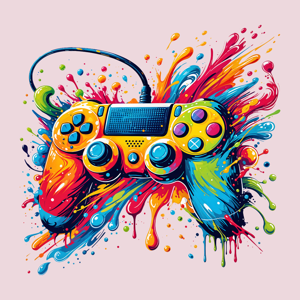 Vibrant Splatter Gaming Controller Gamers & Streamers | PRODUCT CODE: VBRNTGMACNO