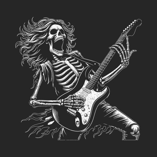 Vintage Rocker Skeleton Rock and Roll Band Boho Musician | PRODUCT CODE: VNGTRCKCLNP