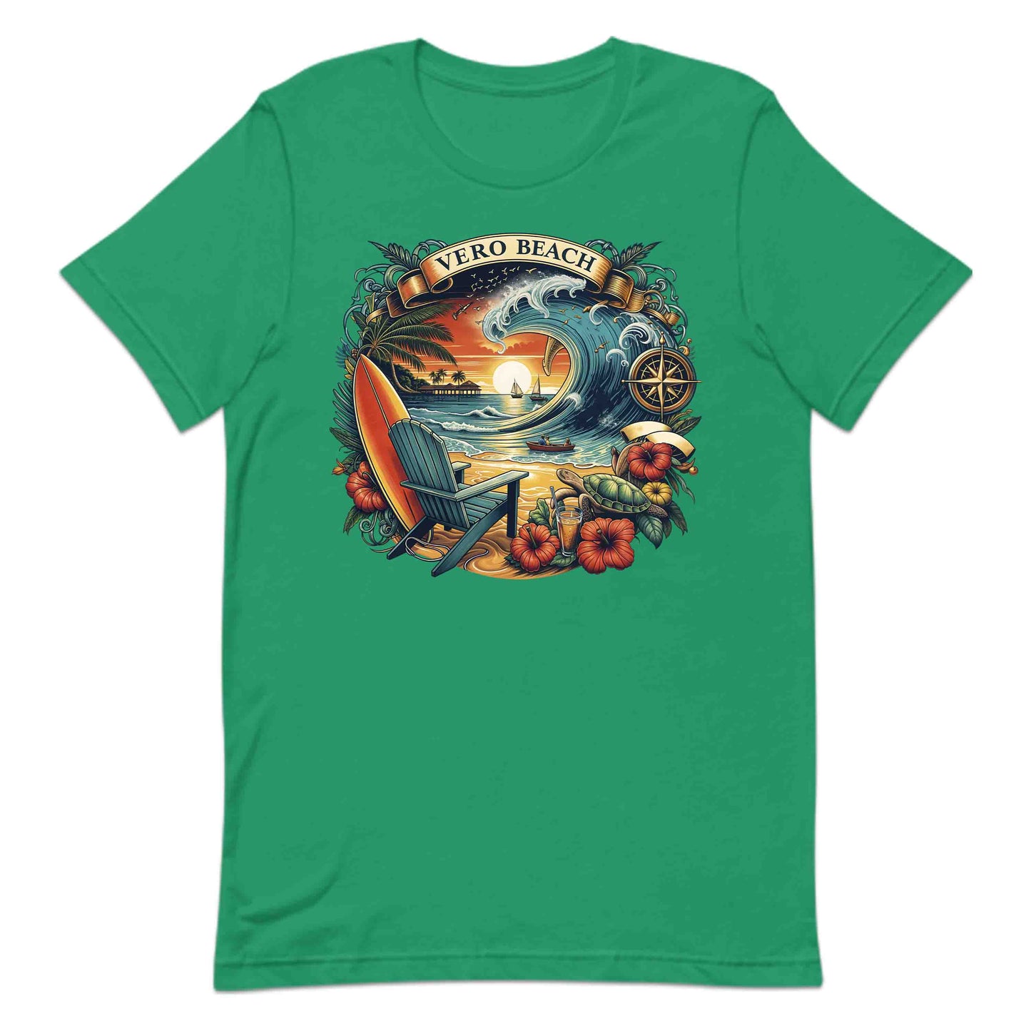 Vero Beach Surf Shirt | Retro Florida Sunset Tee, Sweatshirt, or Hoodie | PRODUCT CODE: VRASDSAJUW