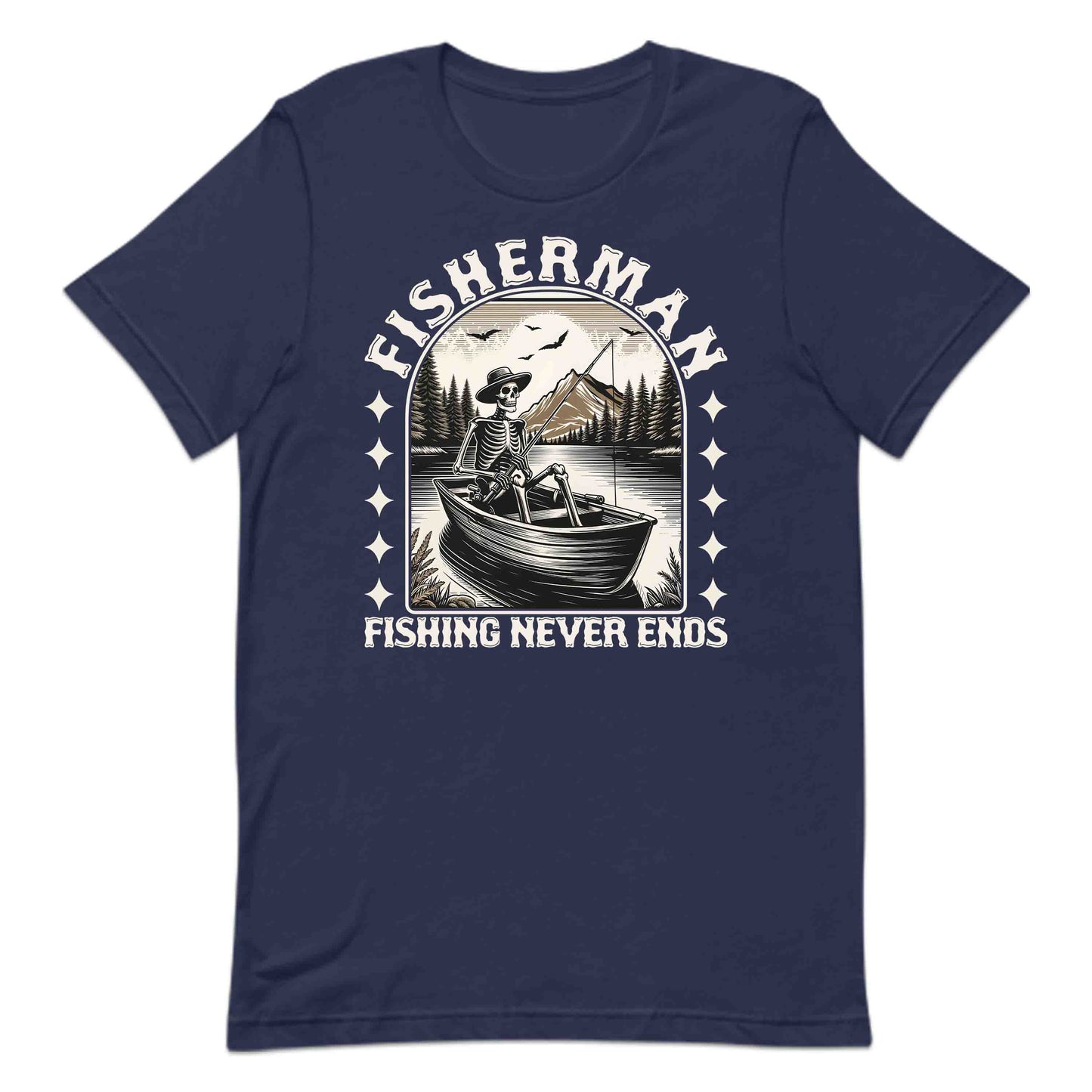Vintage Skeleton Fisherman Boat  Funny Dark Humor Anglers | PRODUCT CODE: VTGSKLTNFSHM