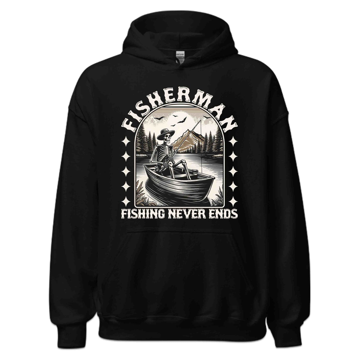 Vintage Skeleton Fisherman Boat  Funny Dark Humor Anglers | PRODUCT CODE: VTGSKLTNFSHM