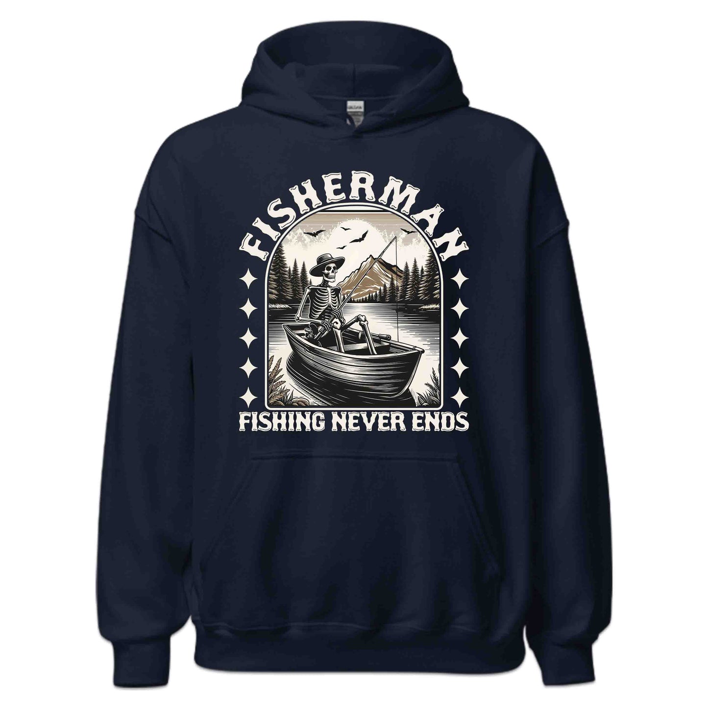 Vintage Skeleton Fisherman Boat  Funny Dark Humor Anglers | PRODUCT CODE: VTGSKLTNFSHM