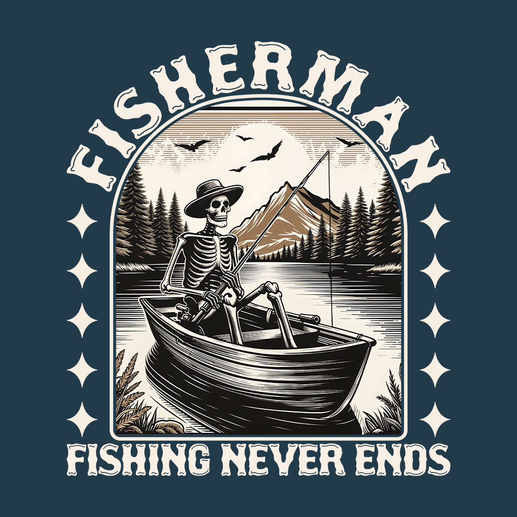 Vintage Skeleton Fisherman Boat  Funny Dark Humor Anglers | PRODUCT CODE: VTGSKLTNFSHM