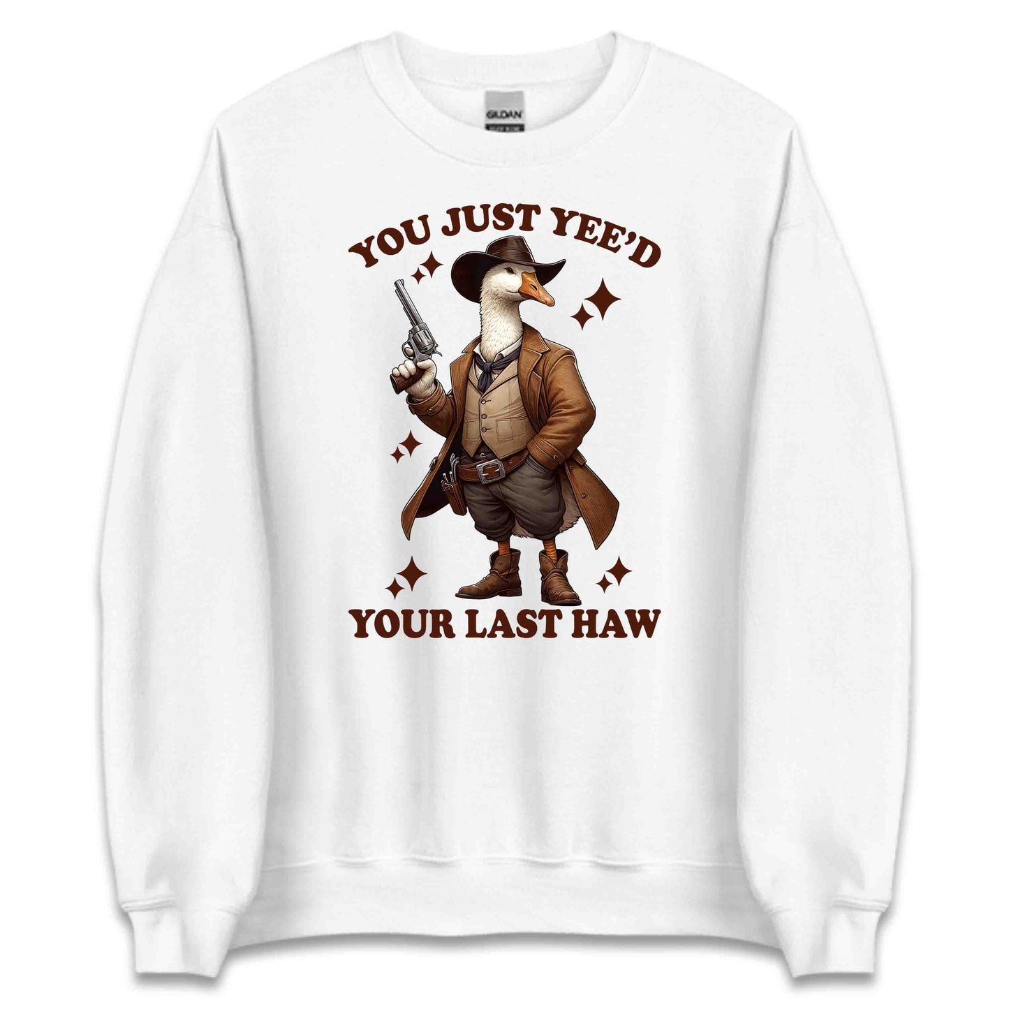 Western Cowboy Goose with Gun T-Shirt | Wild West Sheriff Sweatshirt | Ranch Humor Hoodie | PRODUCT CODE: WEHSAUEBQRG