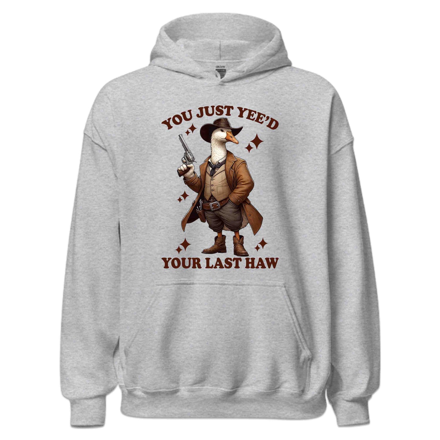 Western Cowboy Goose with Gun T-Shirt | Wild West Sheriff Sweatshirt | Ranch Humor Hoodie | PRODUCT CODE: WEHSAUEBQRG
