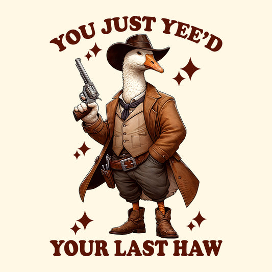 Western Cowboy Goose with Gun T-Shirt | Wild West Sheriff Sweatshirt | Ranch Humor Hoodie | PRODUCT CODE: WEHSAUEBQRG
