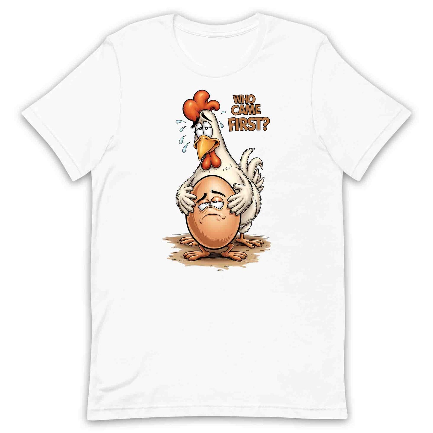 Who Came First T-Shirt, Funny Chicken Sweatshirt, Farm Humor Hoodie | PRODUCT CODE: WERKJHSA