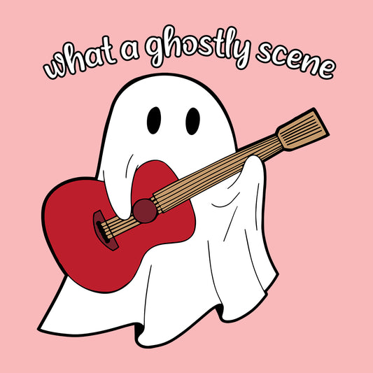 What A Ghostly Scene Ghost Playing Guitar Swiftie Halloween |  PRODUCT CODE: WHGSLYTCH