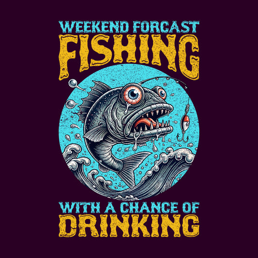 Weekend Forecast Fishing & Beer-Drinking Humorous Angler | PRODUCT CODE: WKNDFRCSNGBD